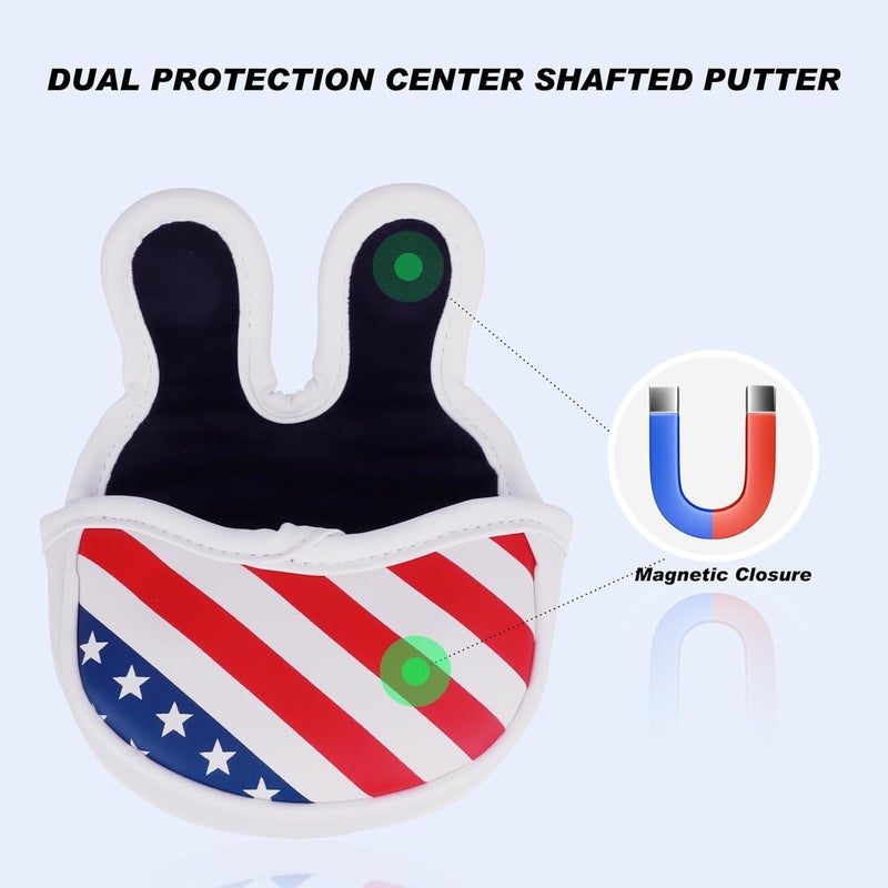 Frimon Golf Club Head Covers,4pcs or 1pc USA Golf Head Covers for Woods and Driver Fairway Hybrid - PU Leather Mallet Blade Putter for Men Women Golf Enthusiast - Image 3